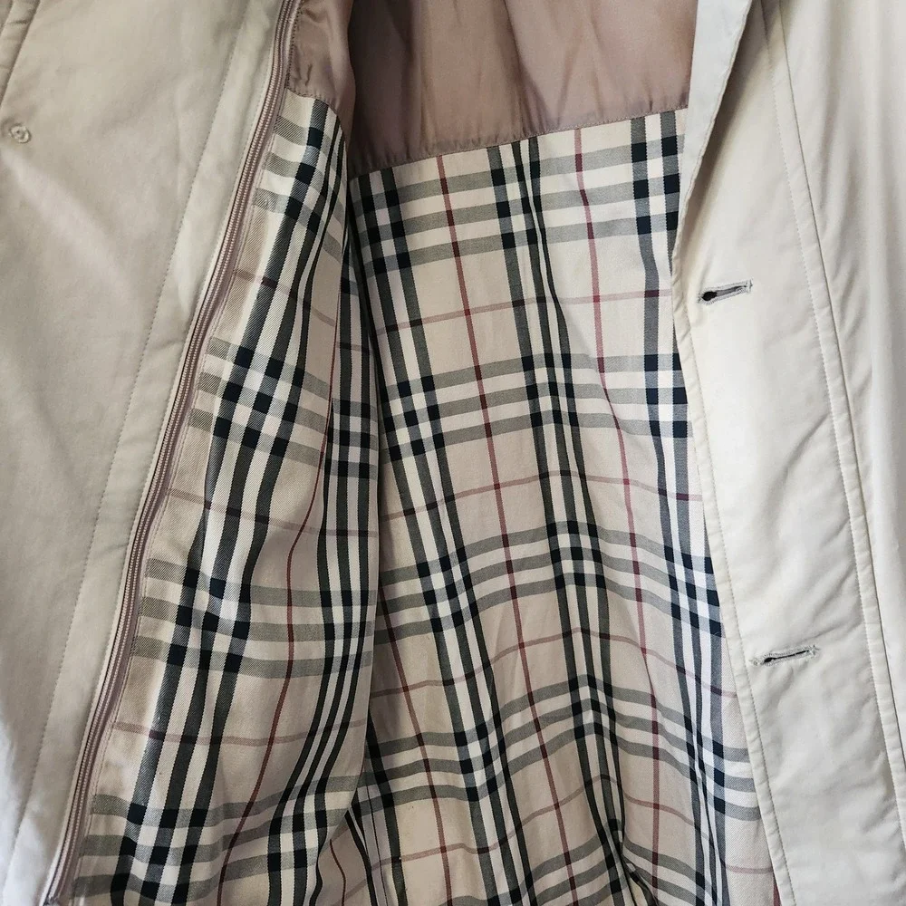 Vintage BURBERRY London Sanyo Shokai 2-in-1 Coat Removable Liner Nova CheckTan